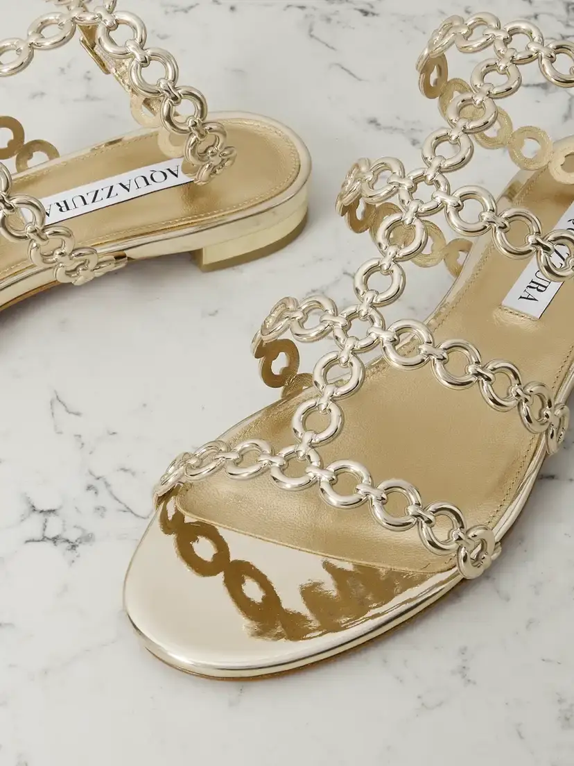 Aquazzura Infinity Metallic Sandals | Thumbnail 4