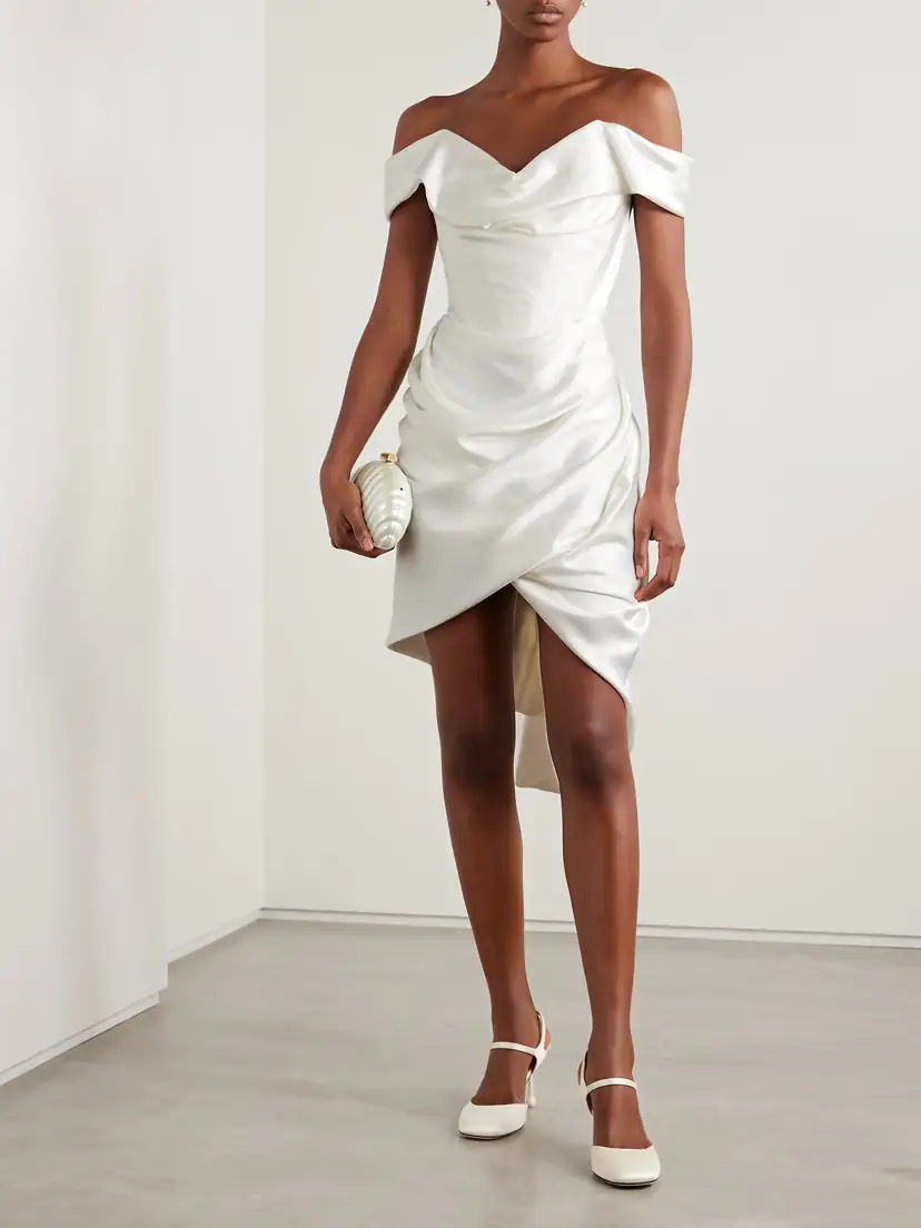Vivienne Westwood Nova Cora Draped Satin-crepe Mini Dress | Thumbnail 2 Vivienne Westwood Nova Cora Draped Satin-crepe Mini Dress | Thumbnail 2