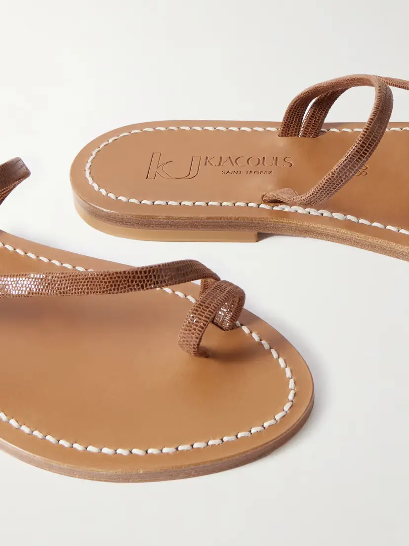 K Jacques St Tropez Actium Lizard-effect Leather Slides | Thumbnail 4 K Jacques St Tropez Actium Lizard-effect Leather Slides | Thumbnail 4