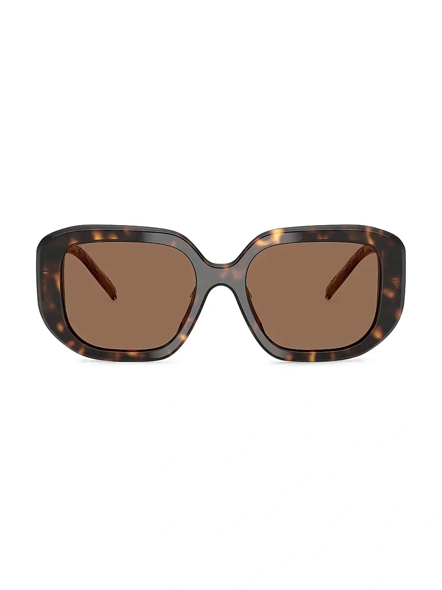 Tory Burch Women's 54MM Square Sunglasses - Dark Brown Tort | Thumbnail 2