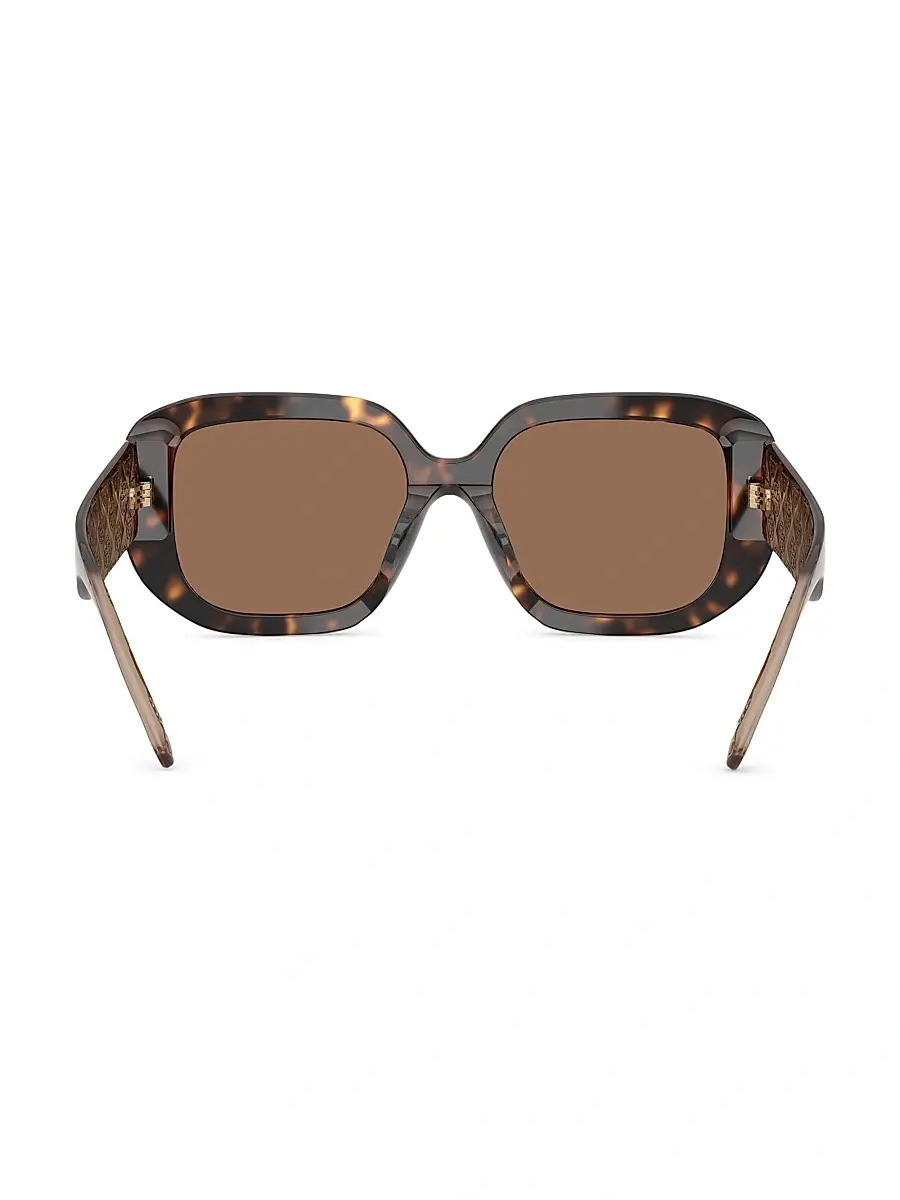 Tory Burch Women's 54MM Square Sunglasses - Dark Brown Tort | Thumbnail 4