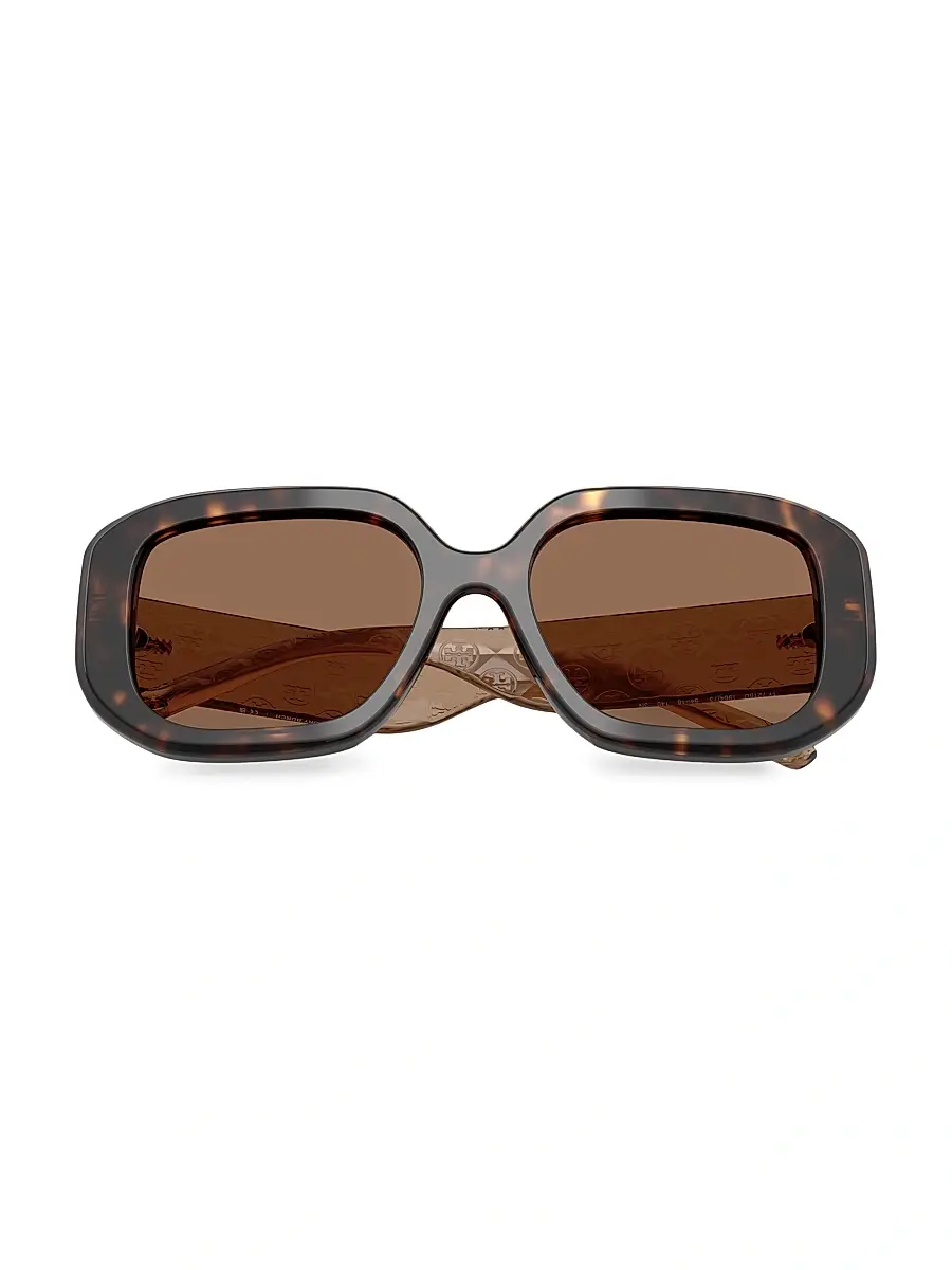 Tory Burch Women's 54MM Square Sunglasses - Dark Brown Tort | Thumbnail 5