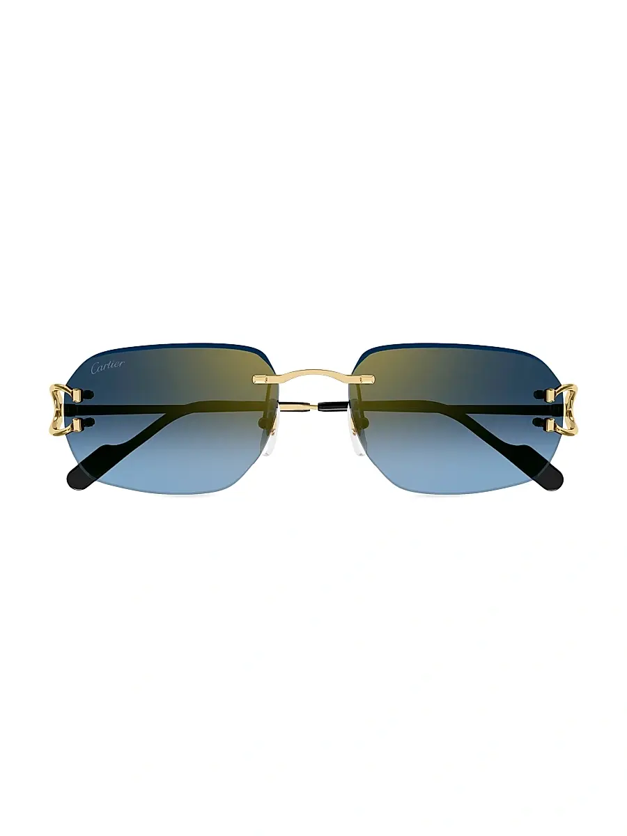 Cartier Women's C Decor 58MM 24K-Gold-Plated Metal Rimless Pilot Sunglasses | Thumbnail 2 Cartier Women's C Decor 58MM 24K-Gold-Plated Metal Rimless Pilot Sunglasses | Thumbnail 2