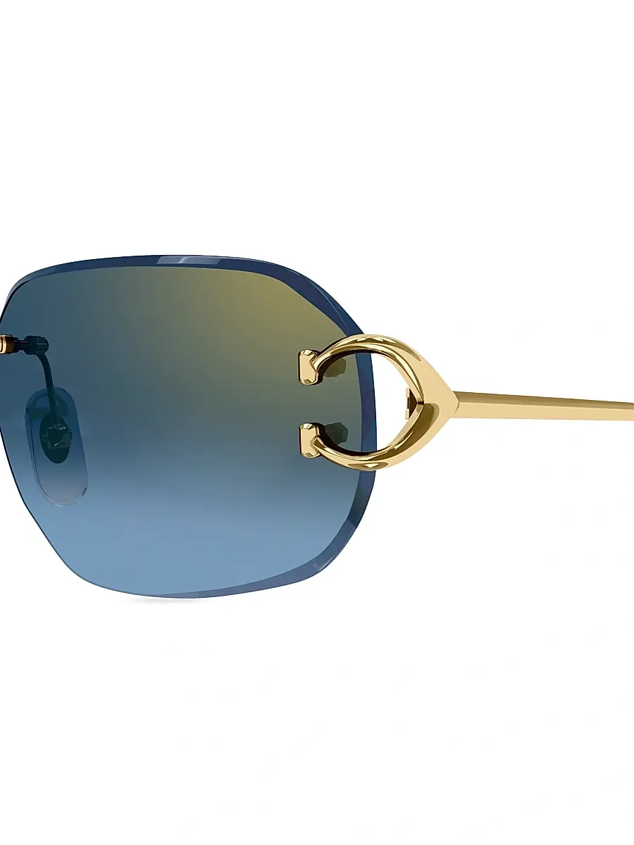 Cartier Women's C Decor 58MM 24K-Gold-Plated Metal Rimless Pilot Sunglasses | Thumbnail 3 Cartier Women's C Decor 58MM 24K-Gold-Plated Metal Rimless Pilot Sunglasses | Thumbnail 3