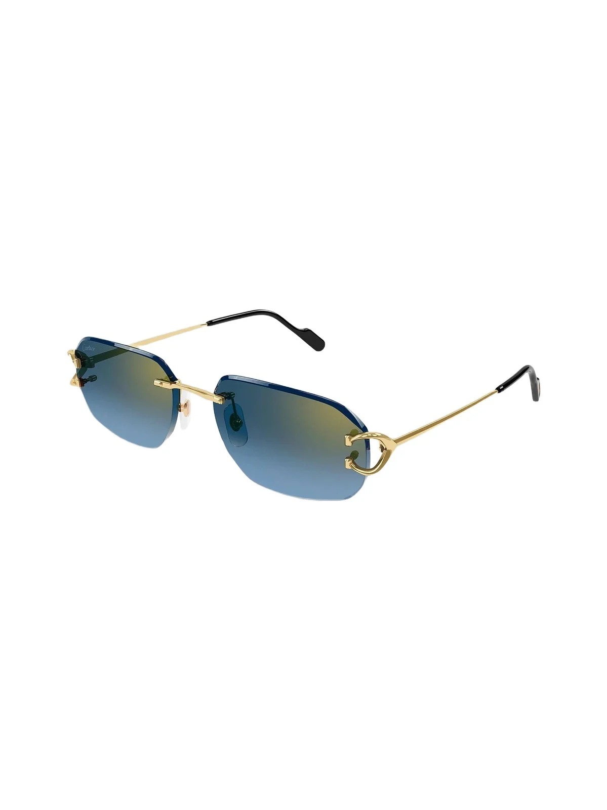 Cartier Women's C Decor 58MM 24K-Gold-Plated Metal Rimless Pilot Sunglasses