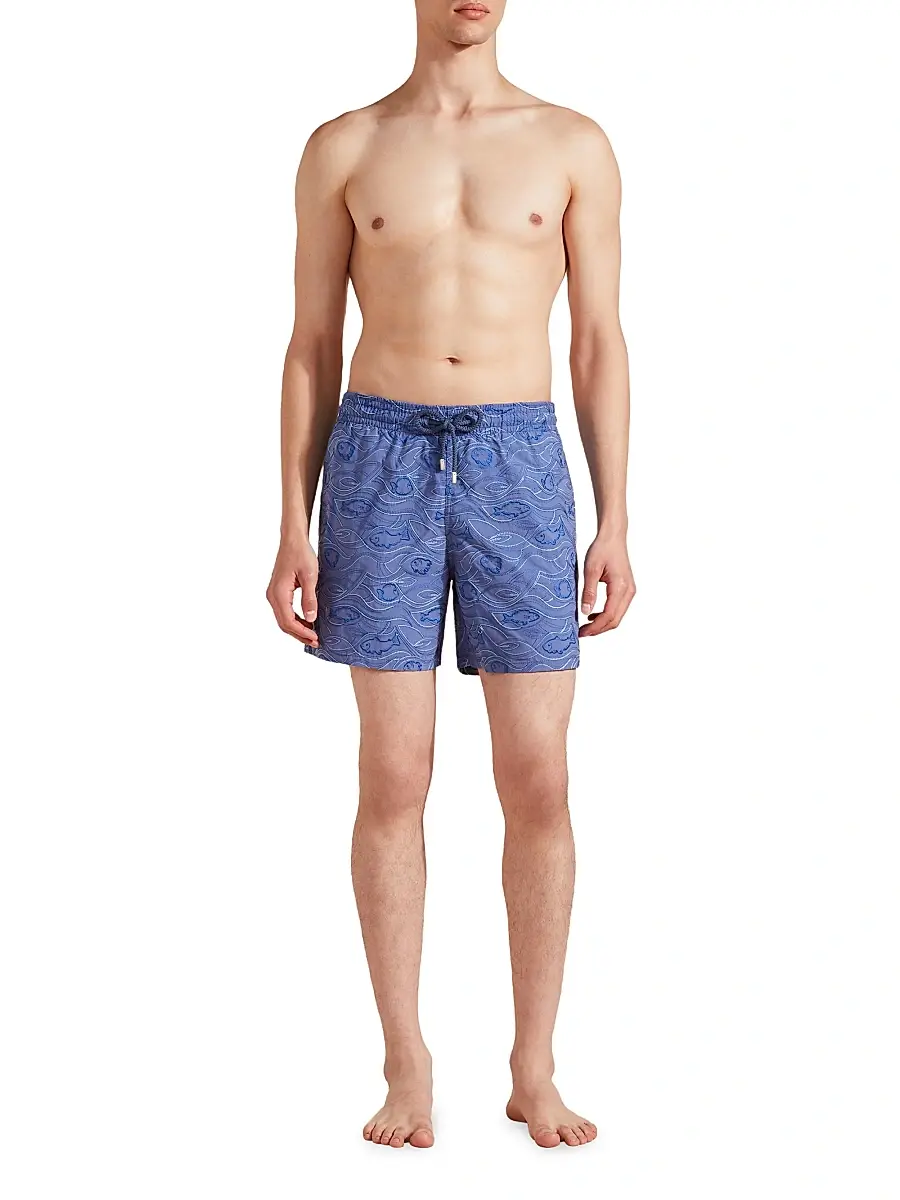 Vilebrequin Men's Embroidered Aquarium Swim Trunks | Thumbnail 2 Vilebrequin Men's Embroidered Aquarium Swim Trunks | Thumbnail 2