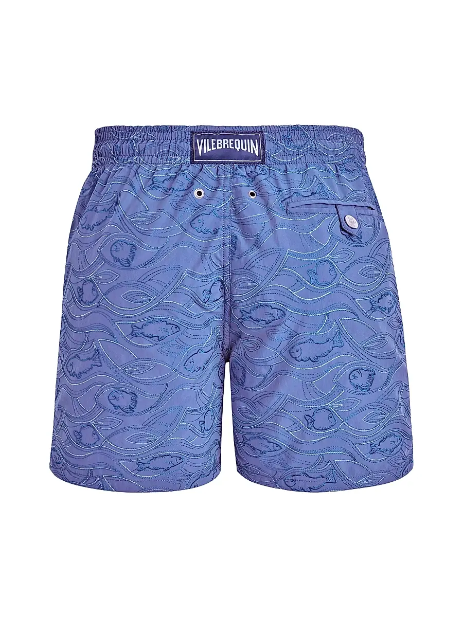Vilebrequin Men's Embroidered Aquarium Swim Trunks | Thumbnail 3 Vilebrequin Men's Embroidered Aquarium Swim Trunks | Thumbnail 3