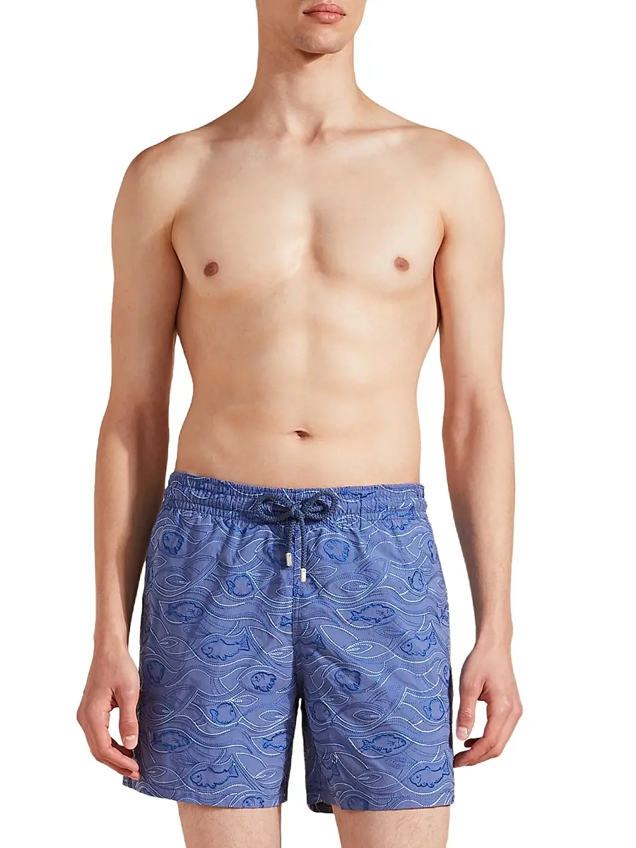 Vilebrequin Men's Embroidered Aquarium Swim Trunks | Thumbnail 4 Vilebrequin Men's Embroidered Aquarium Swim Trunks | Thumbnail 4