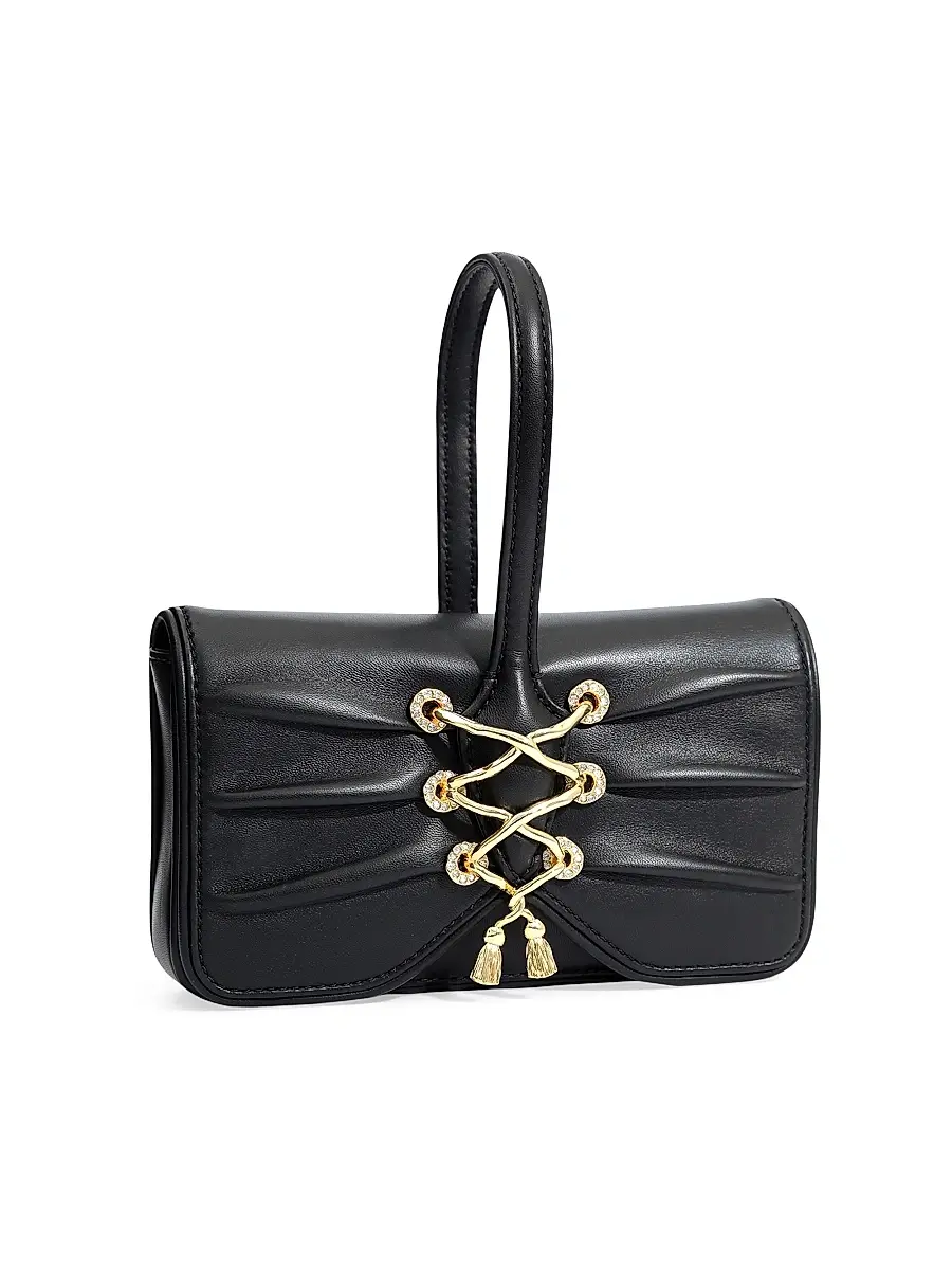 ALEXIS BITTAR Women's Lace-Up Leather Wristlet | Thumbnail 3 ALEXIS BITTAR Women's Lace-Up Leather Wristlet | Thumbnail 3