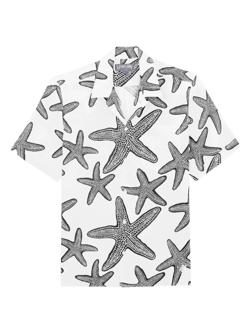 Men's Starlettes Printed Linen Shirt Men's Starlettes Printed Linen Shirt