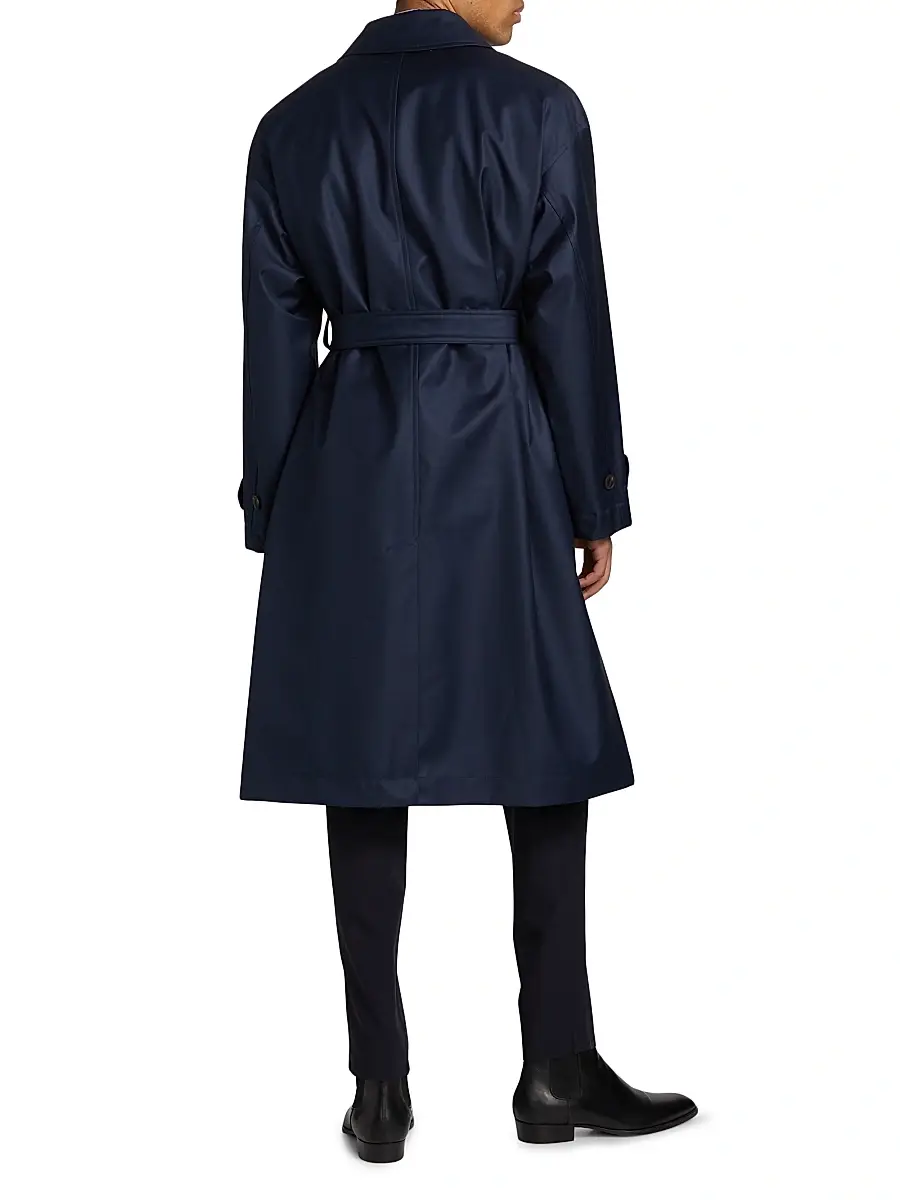 Emporio Armani Men's Wool Belted Trench Coat | Thumbnail 5 Emporio Armani Men's Wool Belted Trench Coat | Thumbnail 5