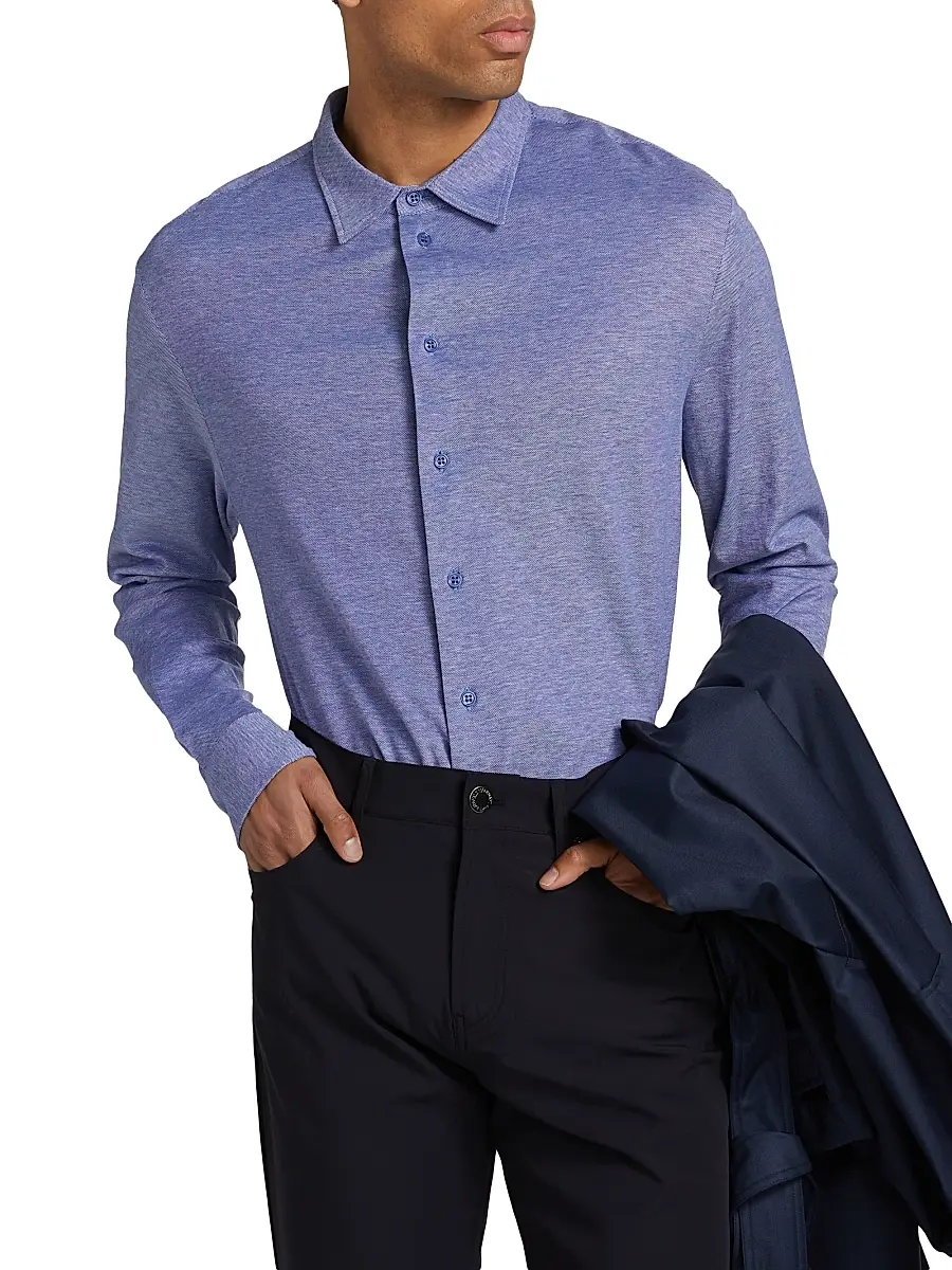 Emporio Armani Men's Piqué Jersey Sport Shirt | Thumbnail 3 Emporio Armani Men's Piqué Jersey Sport Shirt | Thumbnail 3