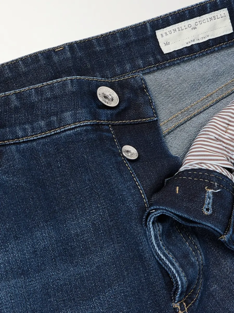 Brunello Cucinelli Slim-Fit Straight-Leg Logo-Embroidered Jeans - Men | Thumbnail 5 Brunello Cucinelli Slim-Fit Straight-Leg Logo-Embroidered Jeans - Men | Thumbnail 5