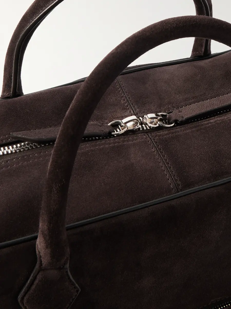 Métier Closer All Day Full-Grain Leather-Trimmed Suede Briefcase - Men | Thumbnail 4