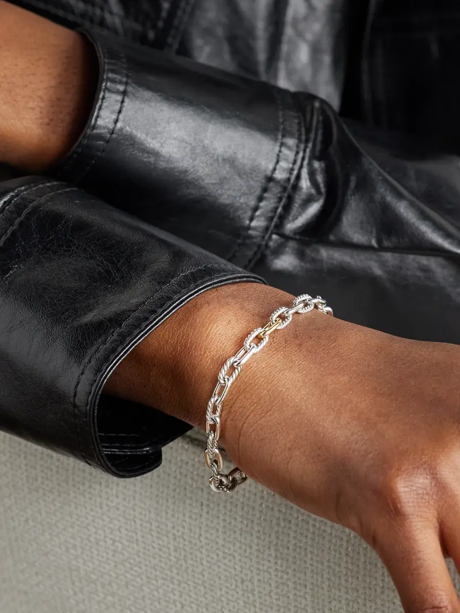 David Yurman Madison Sterling Silver and 18-Karat Gold Chain Bracelet - Men | Thumbnail 2 David Yurman Madison Sterling Silver and 18-Karat Gold Chain Bracelet - Men | Thumbnail 2