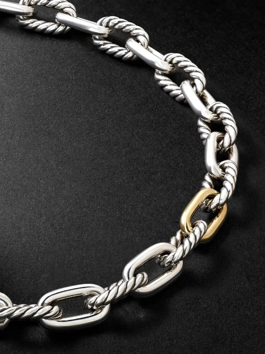 David Yurman Madison Sterling Silver and 18-Karat Gold Chain Bracelet - Men | Thumbnail 4 David Yurman Madison Sterling Silver and 18-Karat Gold Chain Bracelet - Men | Thumbnail 4