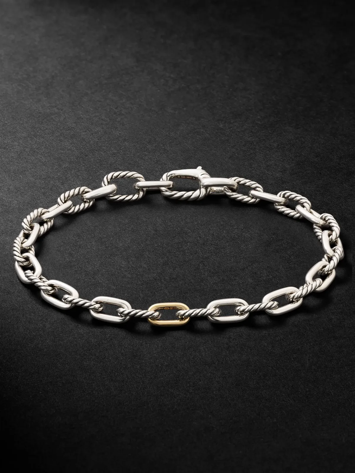 Madison Sterling Silver and 18-Karat Gold Chain Bracelet - Men Madison Sterling Silver and 18-Karat Gold Chain Bracelet - Men