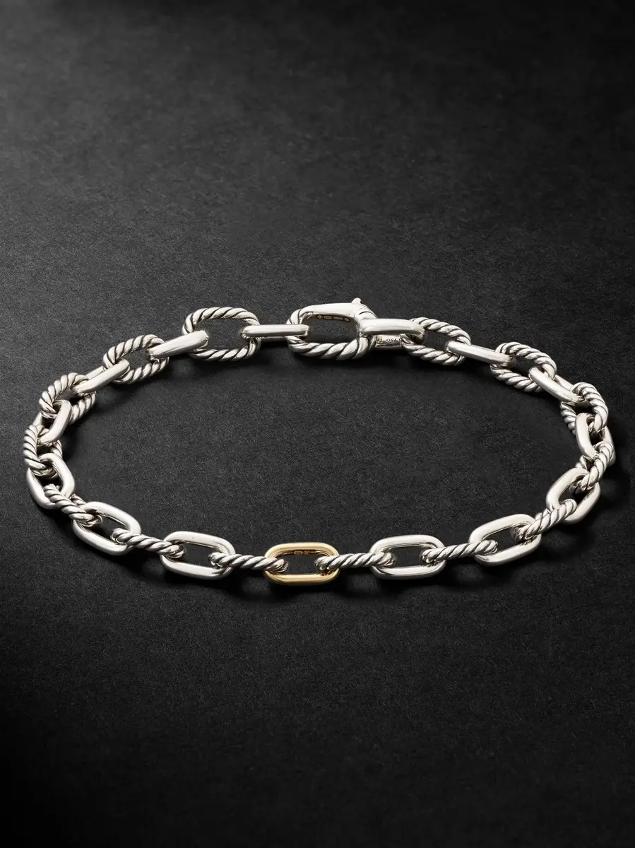 Madison Sterling Silver and 18-Karat Gold Chain Bracelet - Men Madison Sterling Silver and 18-Karat Gold Chain Bracelet - Men