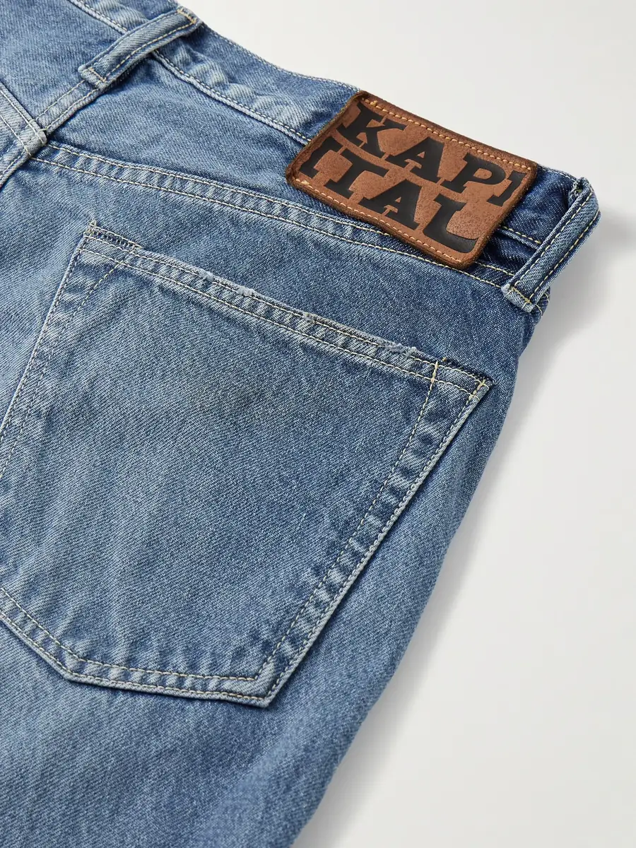 KAPITAL Monkey CISCO Straight-Leg Distressed Embroidered Jeans - Men | Thumbnail 5