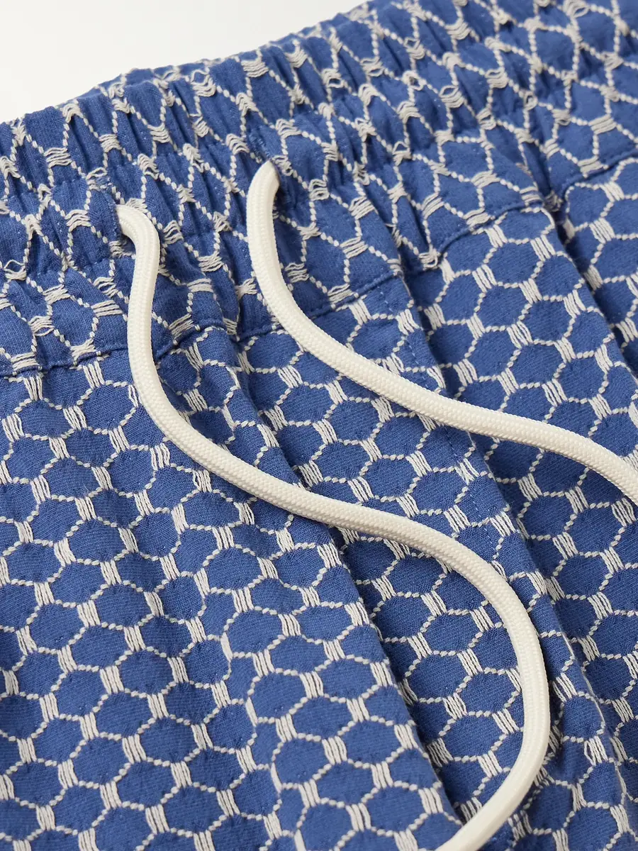 Portuguese Flannel Straight-Leg Organic Cotton-Blend Jacquard Drawstring Shorts - Men | Thumbnail 5 Portuguese Flannel Straight-Leg Organic Cotton-Blend Jacquard Drawstring Shorts - Men | Thumbnail 5