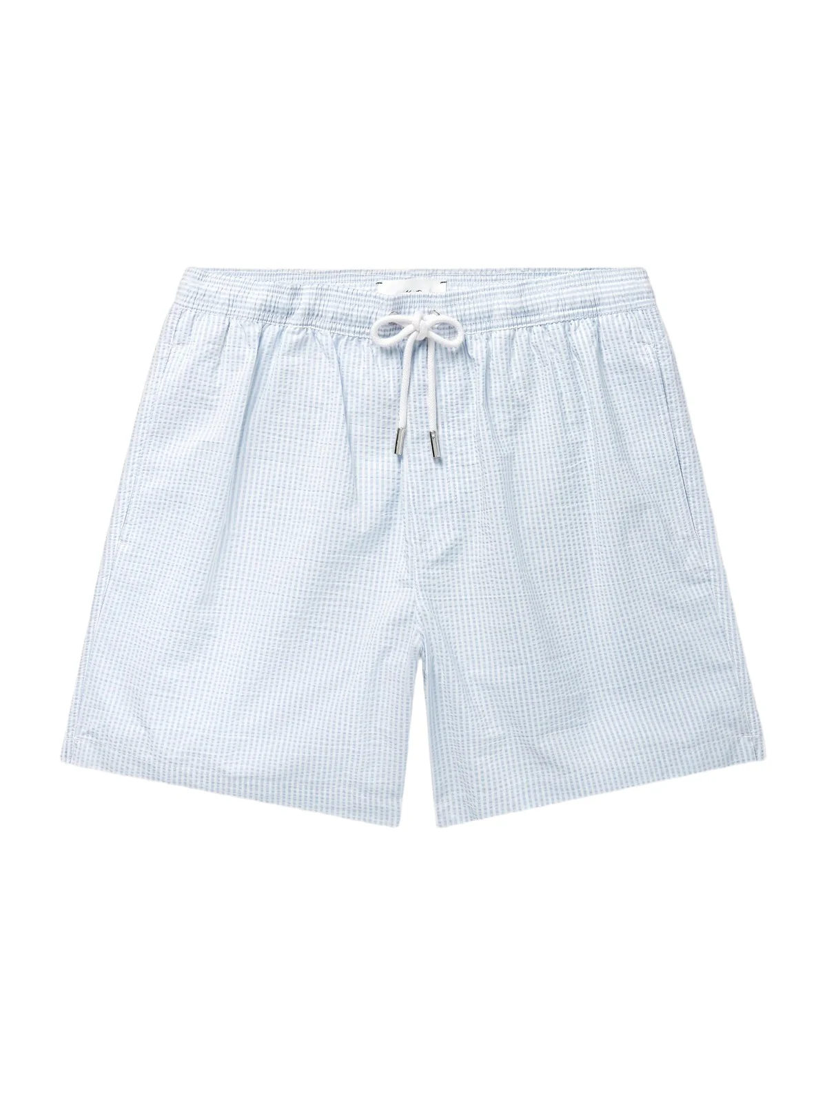Straight-Leg Mid-Length Striped Seersucker Swim Shorts - Men Straight-Leg Mid-Length Striped Seersucker Swim Shorts - Men