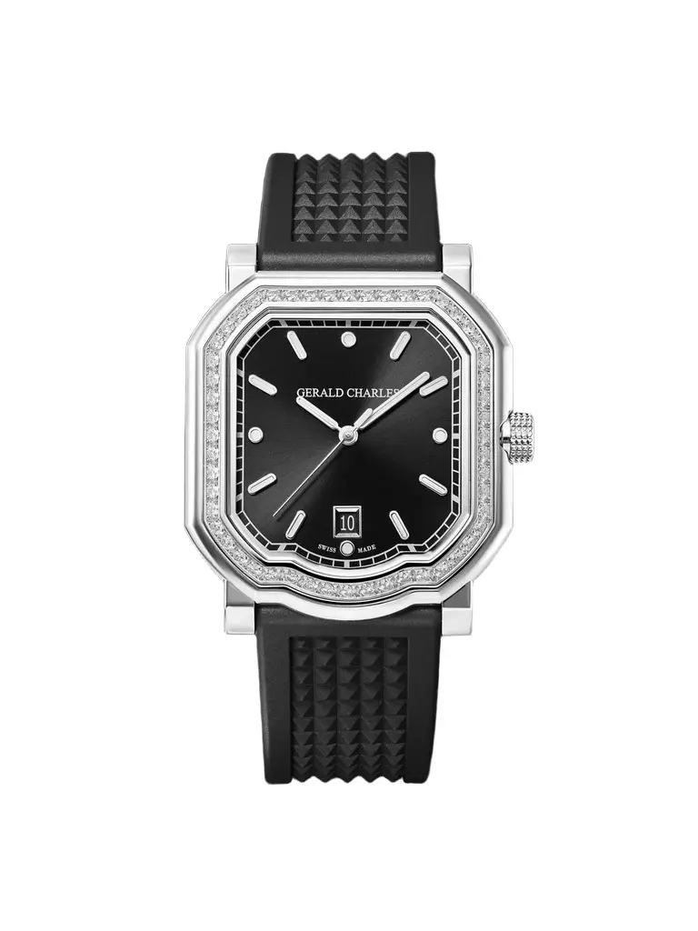 Gerald Charles Maestro 2.0 Ultra-Thin Automatic 39mm Stainless Steel, Diamond and Rubber Watch, Ref. No. GC2.0-A-DIA-00 - Men