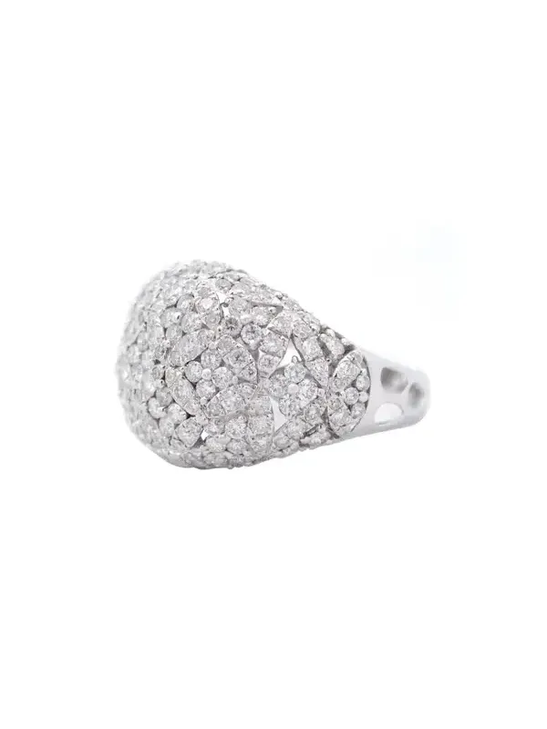 3.45ct Diamond 18K Gold Pave Dome Ring