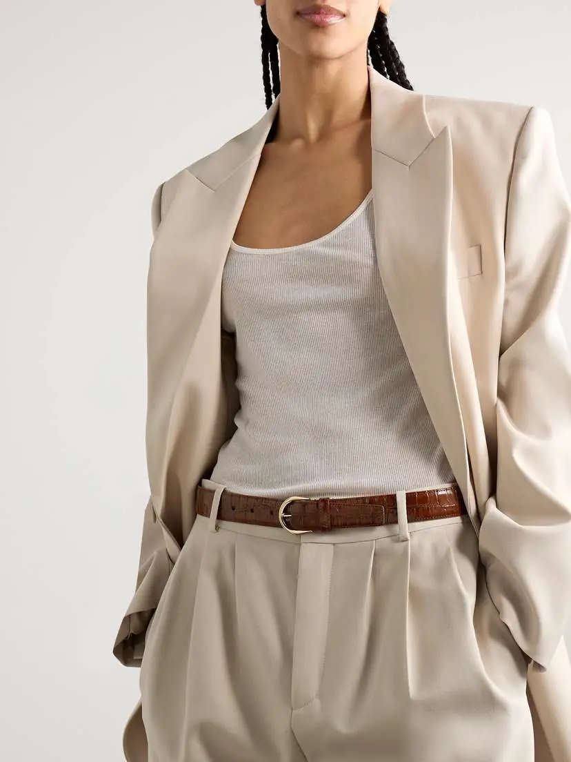 Saint Laurent Croc-effect Leather Belt | Thumbnail 2 Saint Laurent Croc-effect Leather Belt | Thumbnail 2