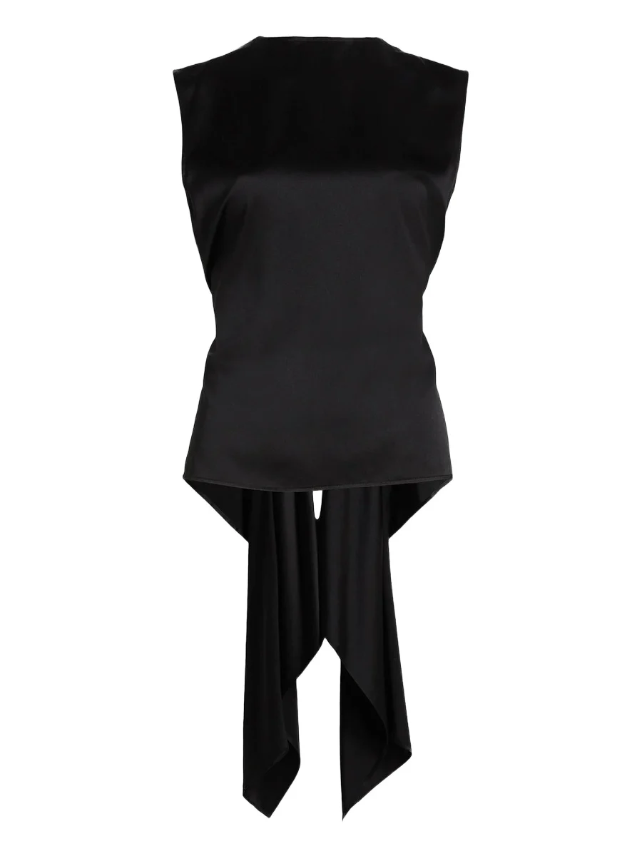 Women's Draped Silk Charmeuse Scarf Top Women's Draped Silk Charmeuse Scarf Top