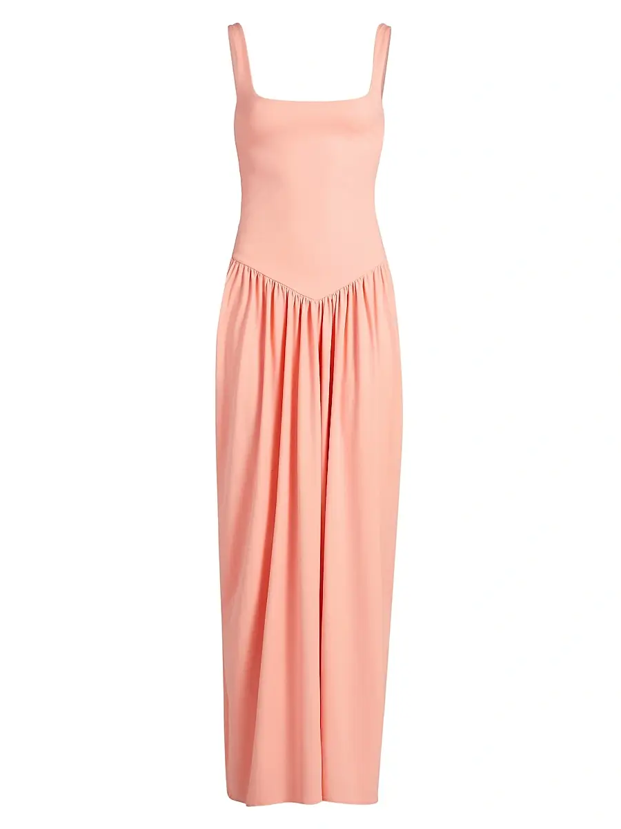 Mariandree Gaitan Women's Viana Pleated Maxi Dress - Coral - Size Large | Image 1 Mariandree Gaitan Women's Viana Pleated Maxi Dress - Coral - Size Large | Image 1