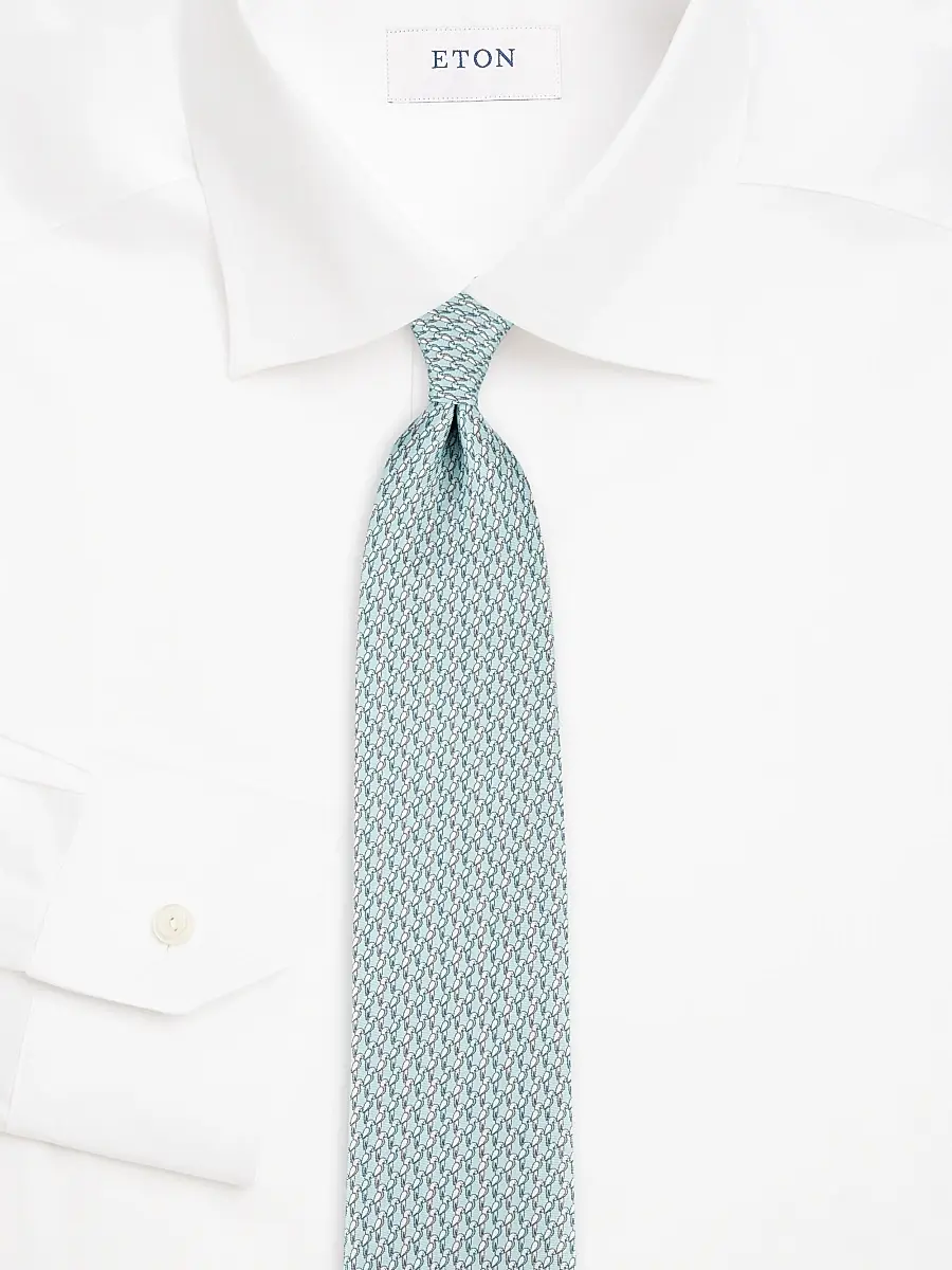 Eton Men's Parrot Print Silk Tie | Thumbnail 2 Eton Men's Parrot Print Silk Tie | Thumbnail 2