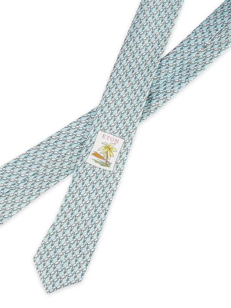 Eton Men's Parrot Print Silk Tie | Thumbnail 3 Eton Men's Parrot Print Silk Tie | Thumbnail 3