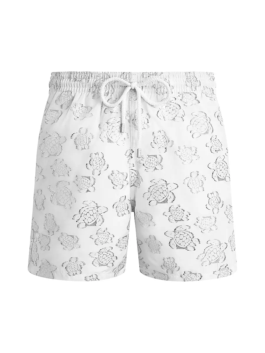 Vilebrequin Men's Metallic Jacquard Swim Shorts - Blanc | Image 1 Vilebrequin Men's Metallic Jacquard Swim Shorts - Blanc | Image 1