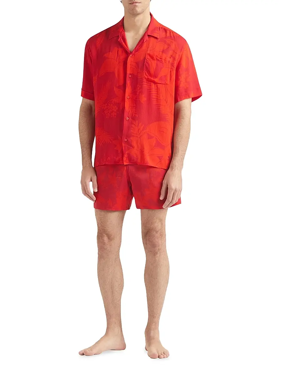 Vilebrequin Men's Flower Power Bowling Shirt | Thumbnail 2
