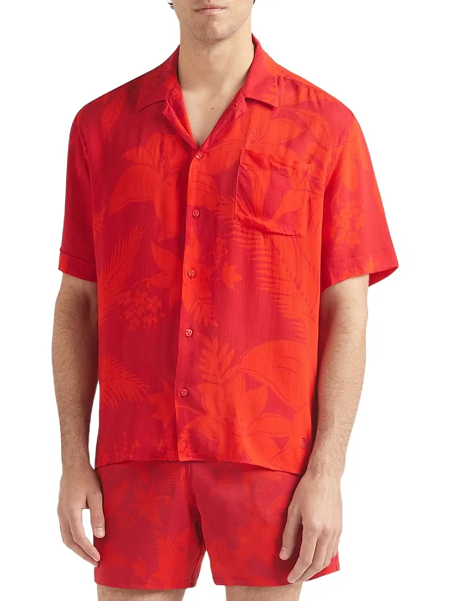 Vilebrequin Men's Flower Power Bowling Shirt | Thumbnail 4