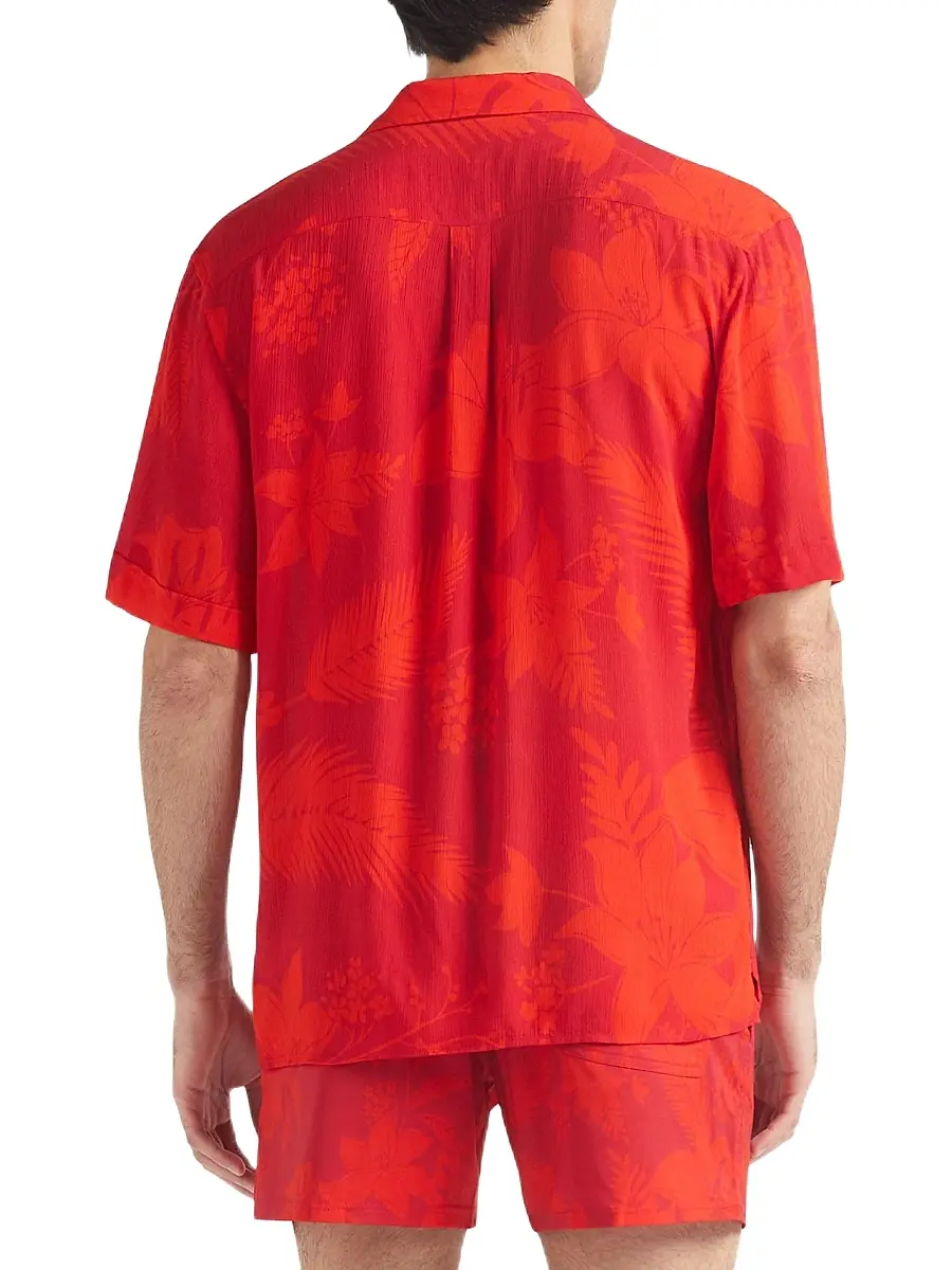 Vilebrequin Men's Flower Power Bowling Shirt | Thumbnail 5