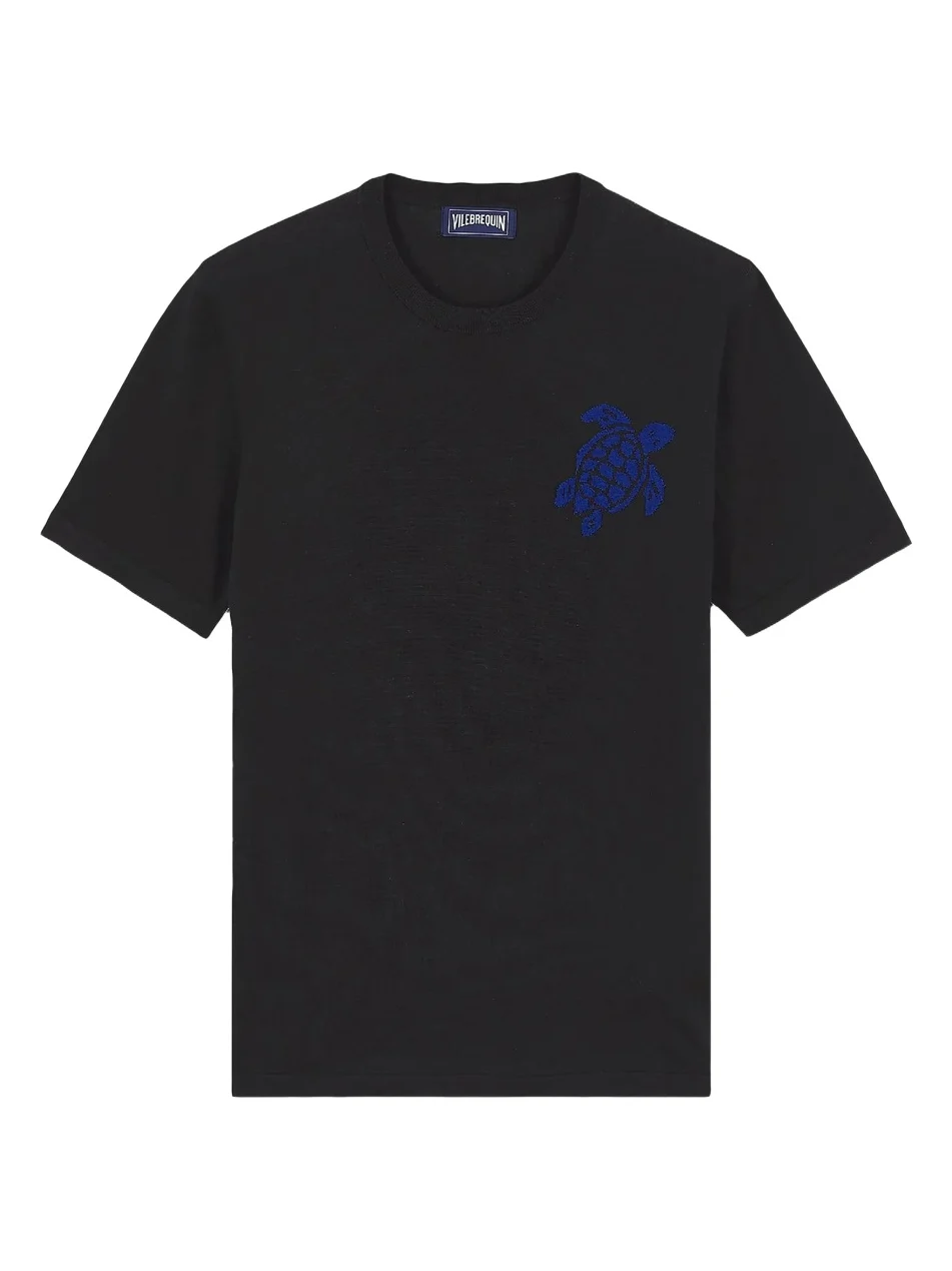 Men's Big Turtle Silk & Cotton T-Shirt - Noir