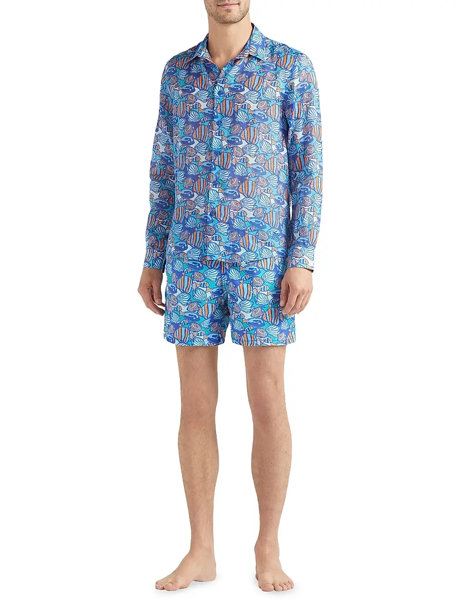 Vilebrequin Men's Fishy Vibes Shirt | Thumbnail 2 Vilebrequin Men's Fishy Vibes Shirt | Thumbnail 2