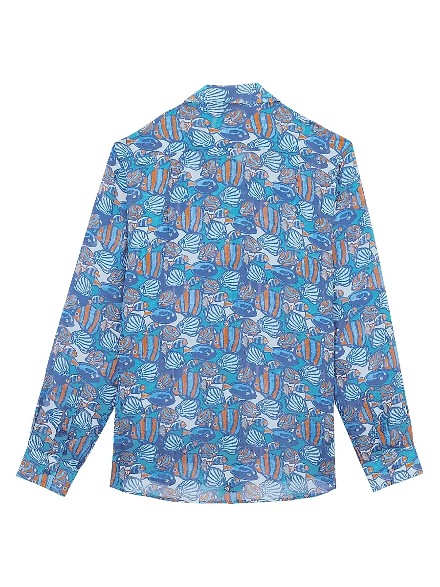 Vilebrequin Men's Fishy Vibes Shirt | Thumbnail 3 Vilebrequin Men's Fishy Vibes Shirt | Thumbnail 3