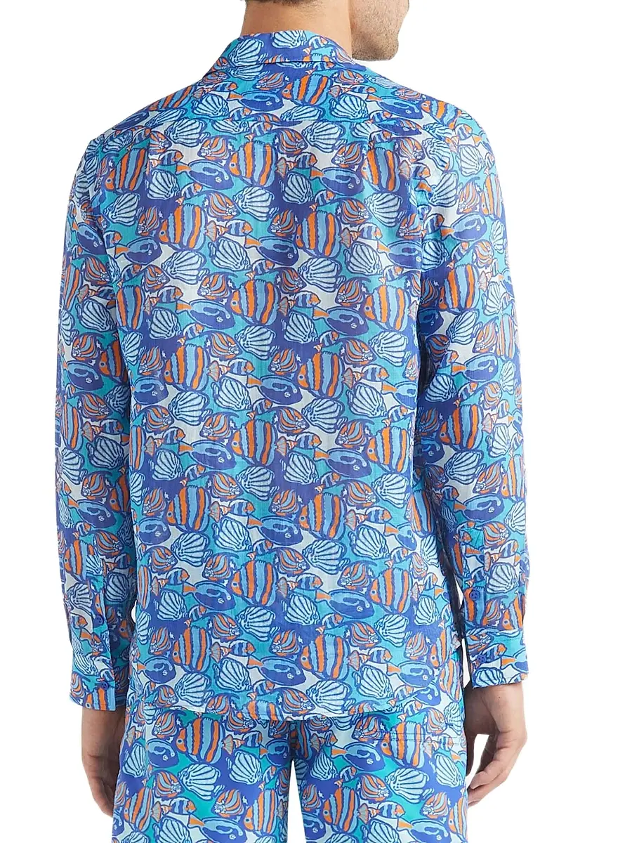 Vilebrequin Men's Fishy Vibes Shirt | Thumbnail 5 Vilebrequin Men's Fishy Vibes Shirt | Thumbnail 5