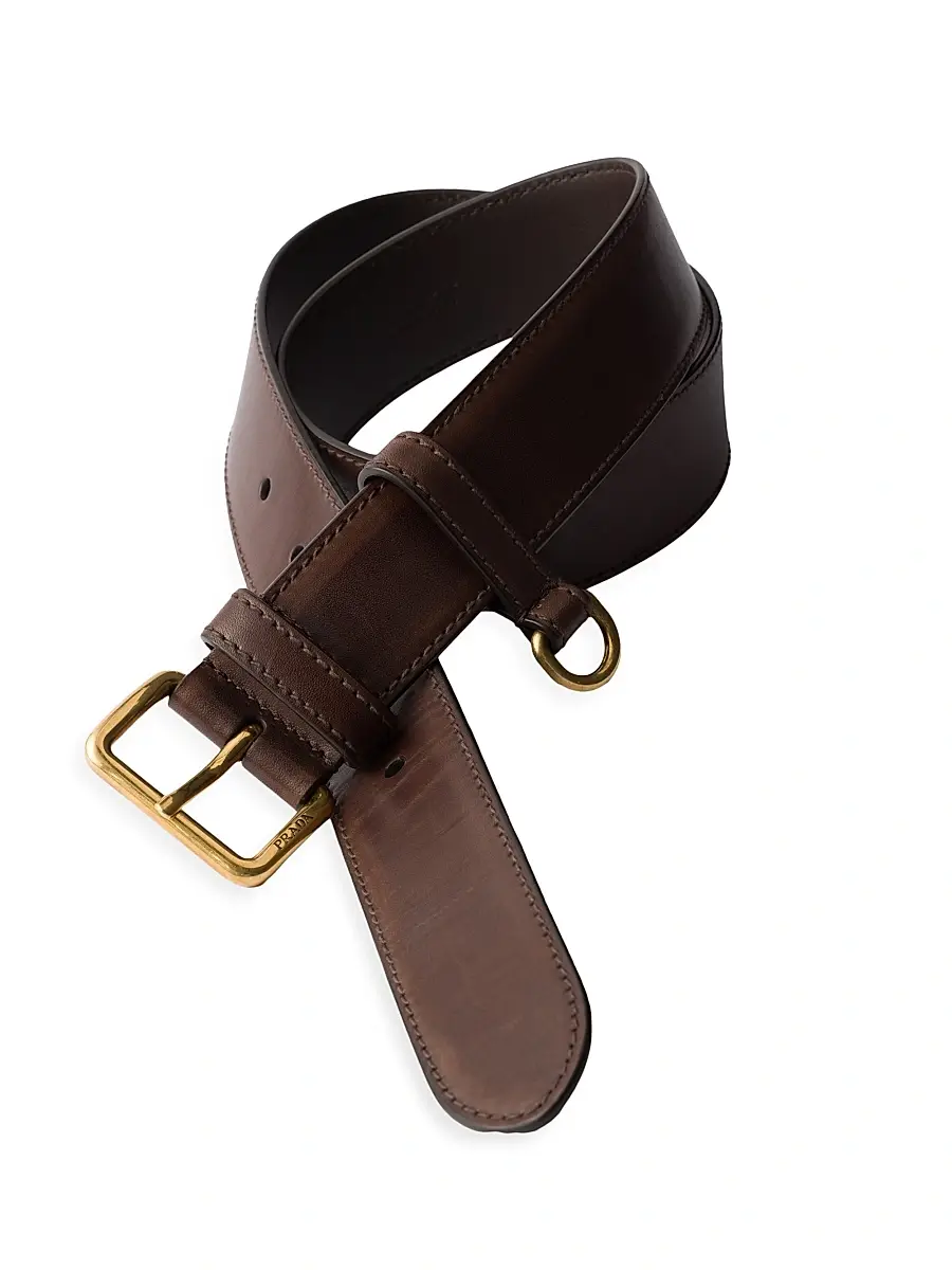 Prada Women's Antiqued Leather Belt - Brown | Thumbnail 2