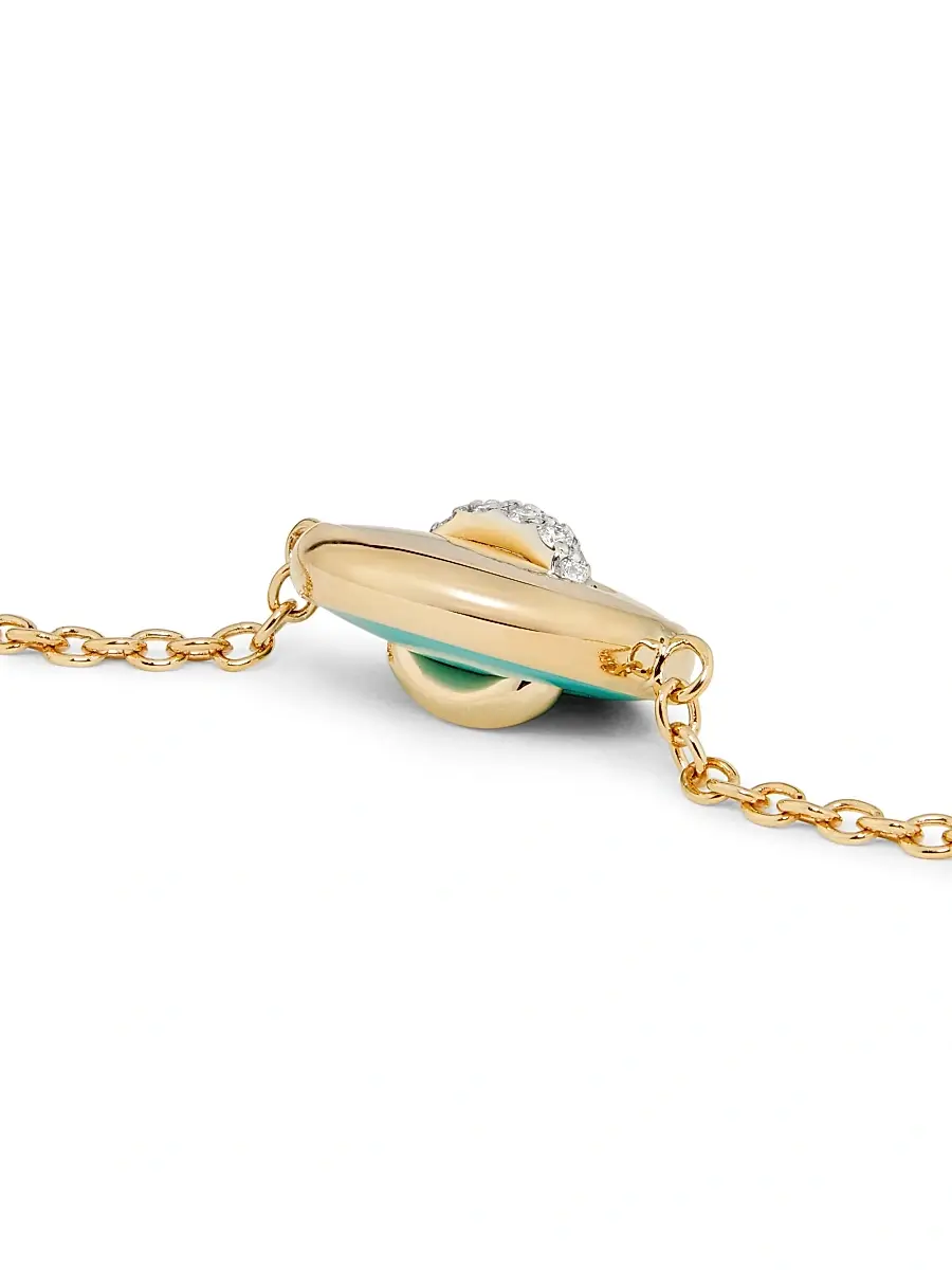 Pomellato Women's Pom Pom Dot 18K Rose Gold, Turquoise & 0.05 TCW Diamond Reversible Pendant Necklace - Rose Gold | Thumbnail 4