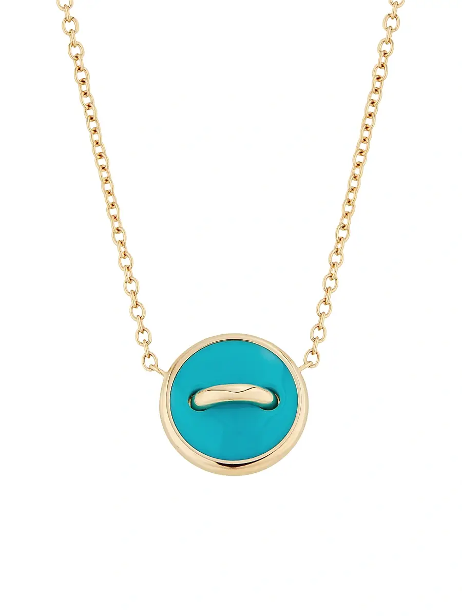 Pomellato Women's Pom Pom Dot 18K Rose Gold, Turquoise & 0.05 TCW Diamond Reversible Pendant Necklace - Rose Gold | Thumbnail 5
