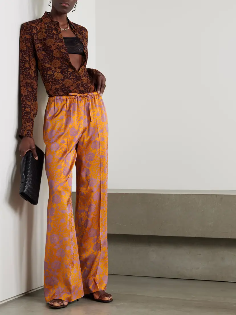 Dries Van Noten Satin-jacquard Wide-leg Pants | Thumbnail 2
