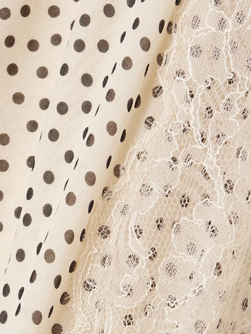 Valentino Garavani Lace-trimmed Ruffled Polka-dot Silk-georgette Gown | Thumbnail 5 Valentino Garavani Lace-trimmed Ruffled Polka-dot Silk-georgette Gown | Thumbnail 5