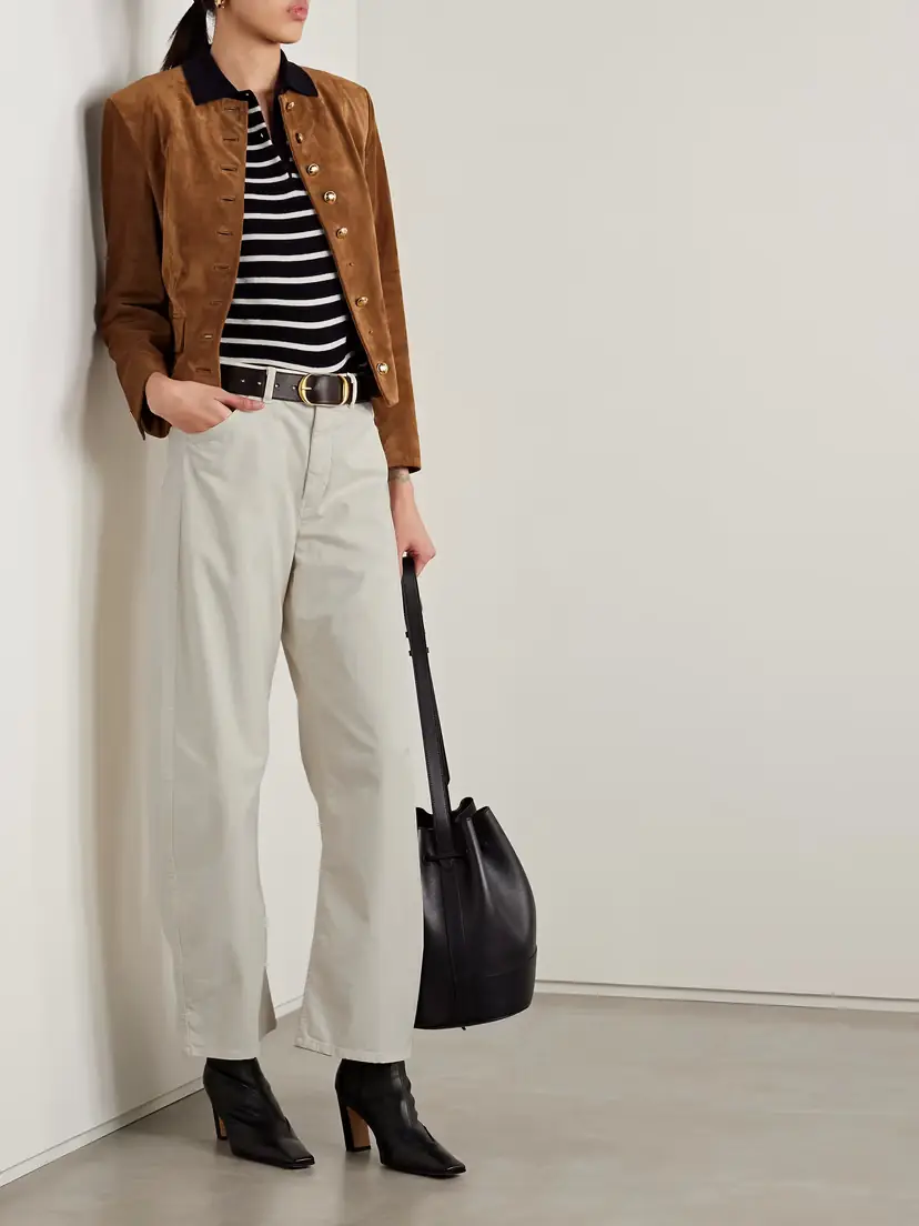 Nili Lotan Tribeca Brushed Cotton-blend Twill Barrel-leg Pants | Thumbnail 2 Nili Lotan Tribeca Brushed Cotton-blend Twill Barrel-leg Pants | Thumbnail 2