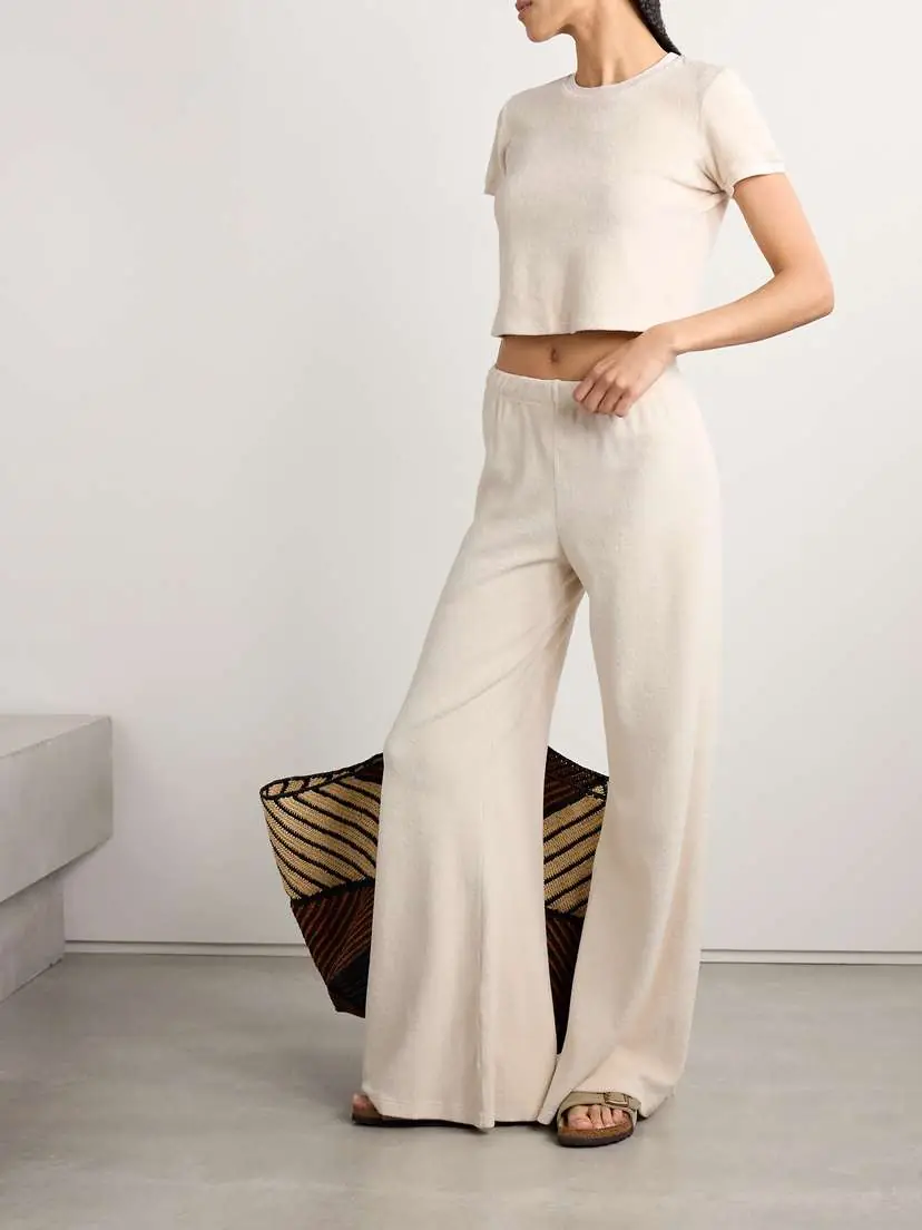 Suzie Kondi Zephyra Cotton-blend Terry Flared Track Pants | Thumbnail 2