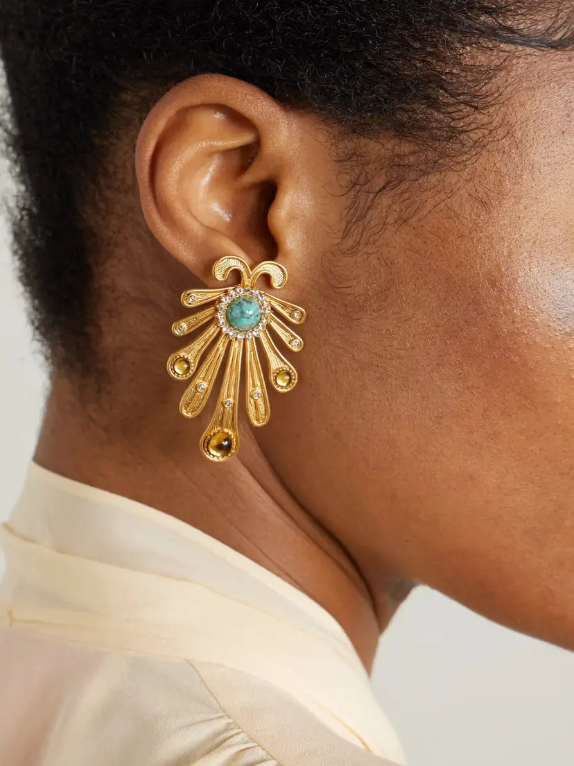 Sonia Petroff Kiss Fish Gold-plated Swarovski Crystal And Resin Earrings | Thumbnail 2 Sonia Petroff Kiss Fish Gold-plated Swarovski Crystal And Resin Earrings | Thumbnail 2