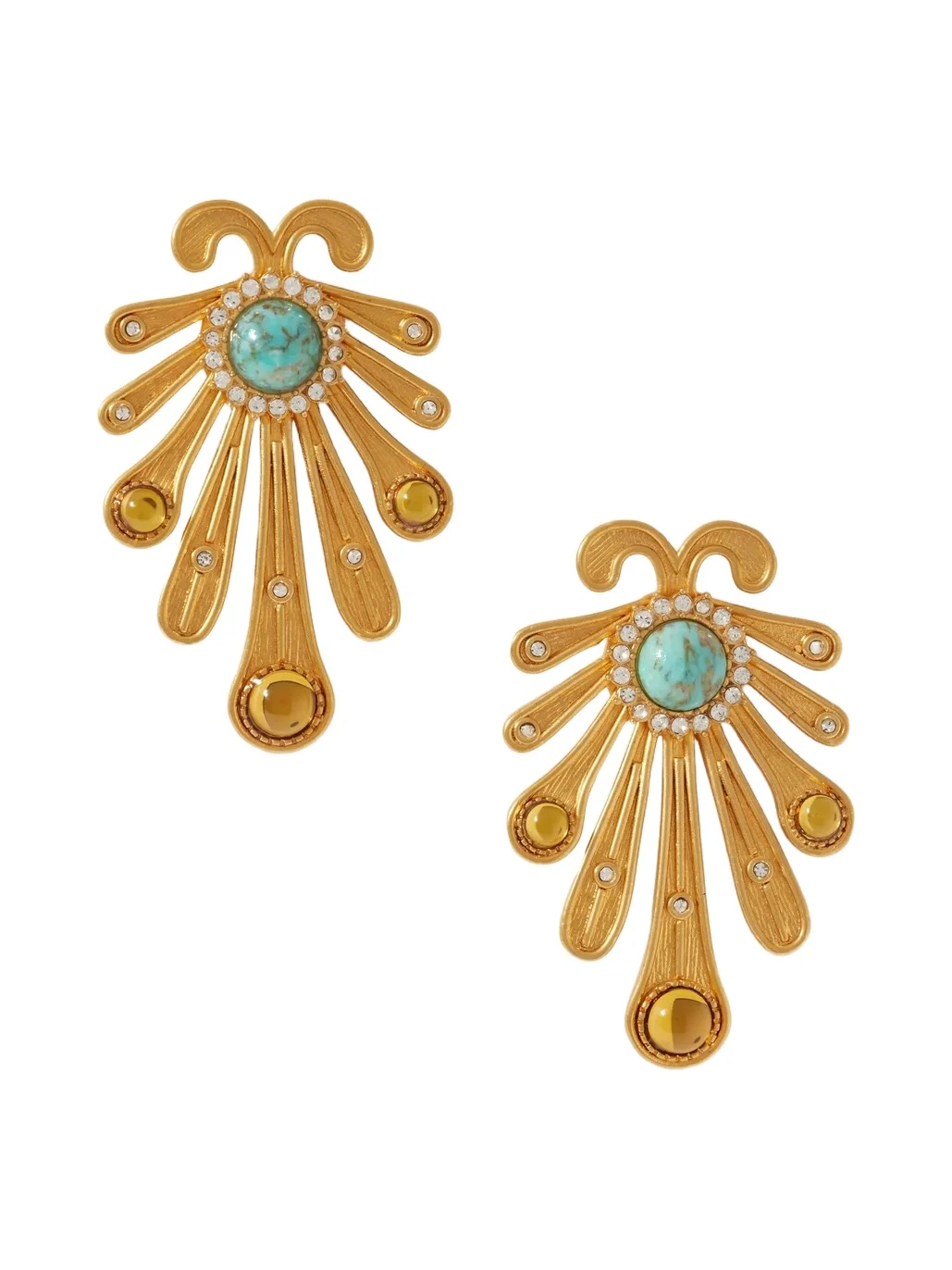 Sonia Petroff Kiss Fish Gold-plated Swarovski Crystal And Resin Earrings