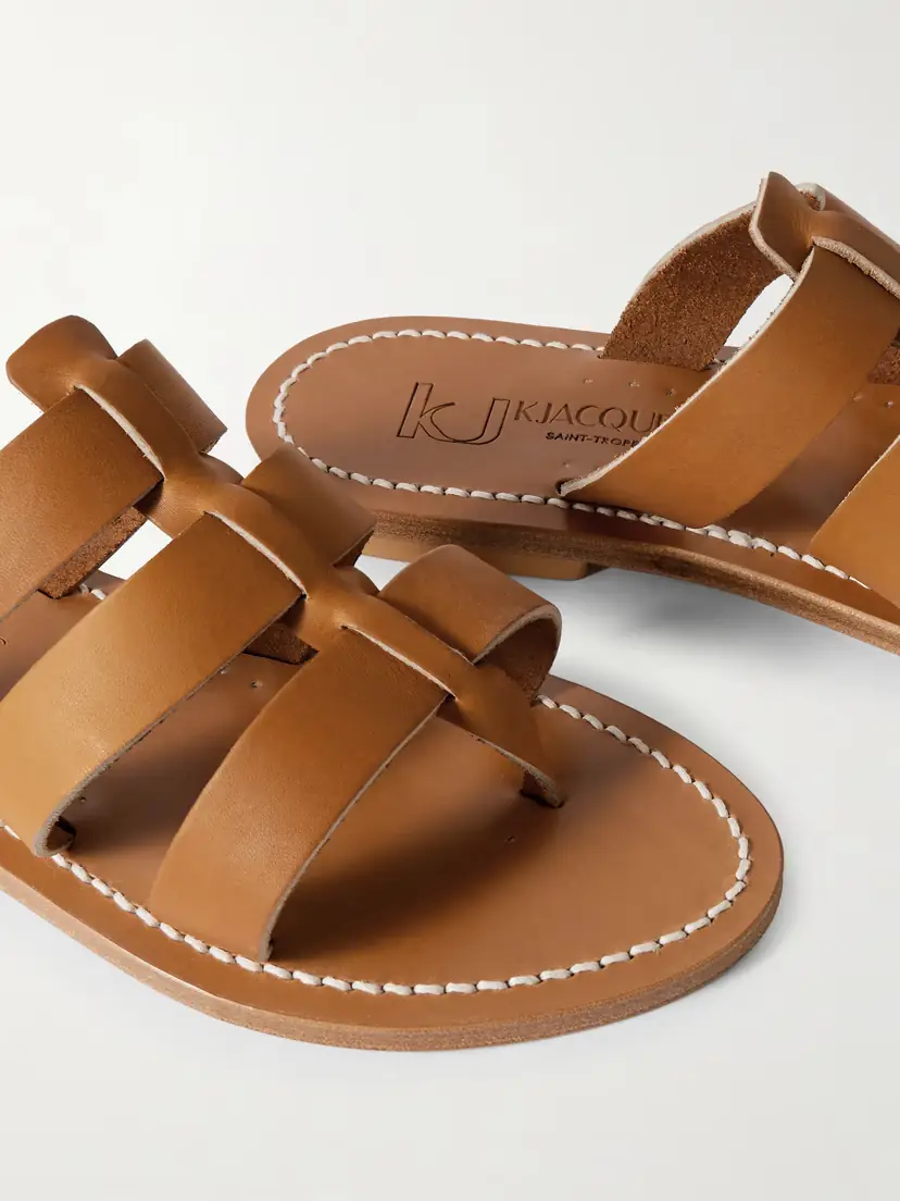K Jacques St Tropez Dolon Cutout Leather Slides | Thumbnail 4 K Jacques St Tropez Dolon Cutout Leather Slides | Thumbnail 4